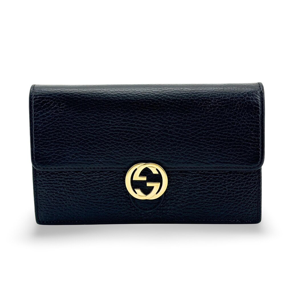 Gucci Interlocking Wallet on Chain Leather